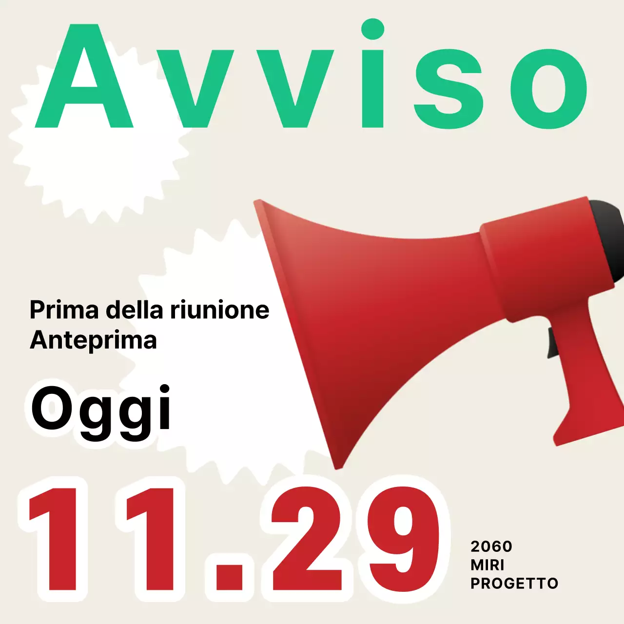 Annunci di riunione di tendenza in beige e rosso