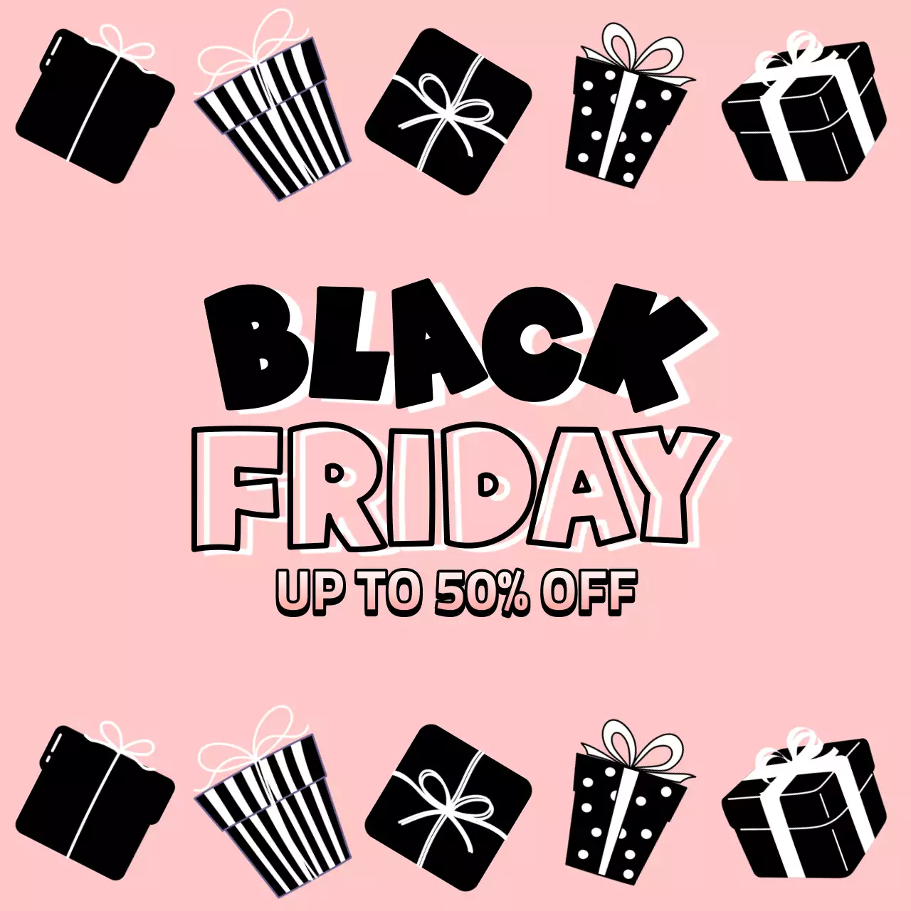 검정색 선물 쇼핑 상자 배경의 블랙프라이데이 쇼핑몰 할인 세일 이벤트