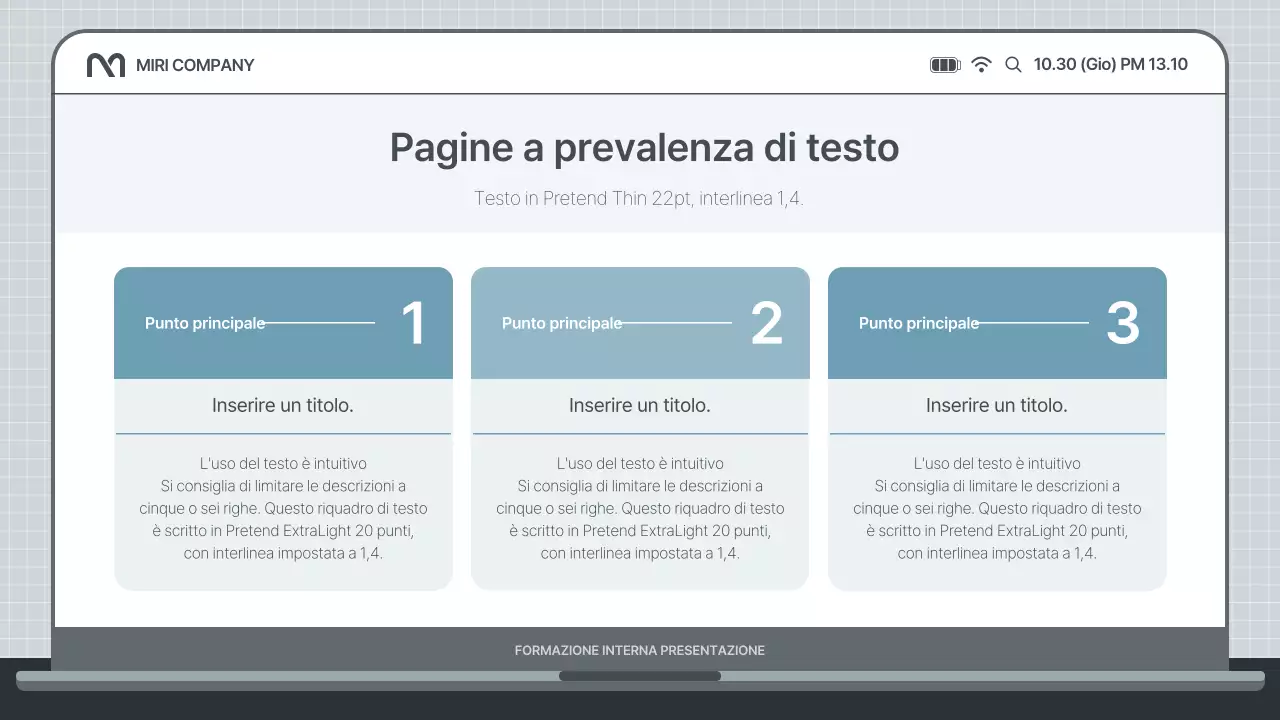 Semplice presentazione di formazione interna in azzurro e grigio