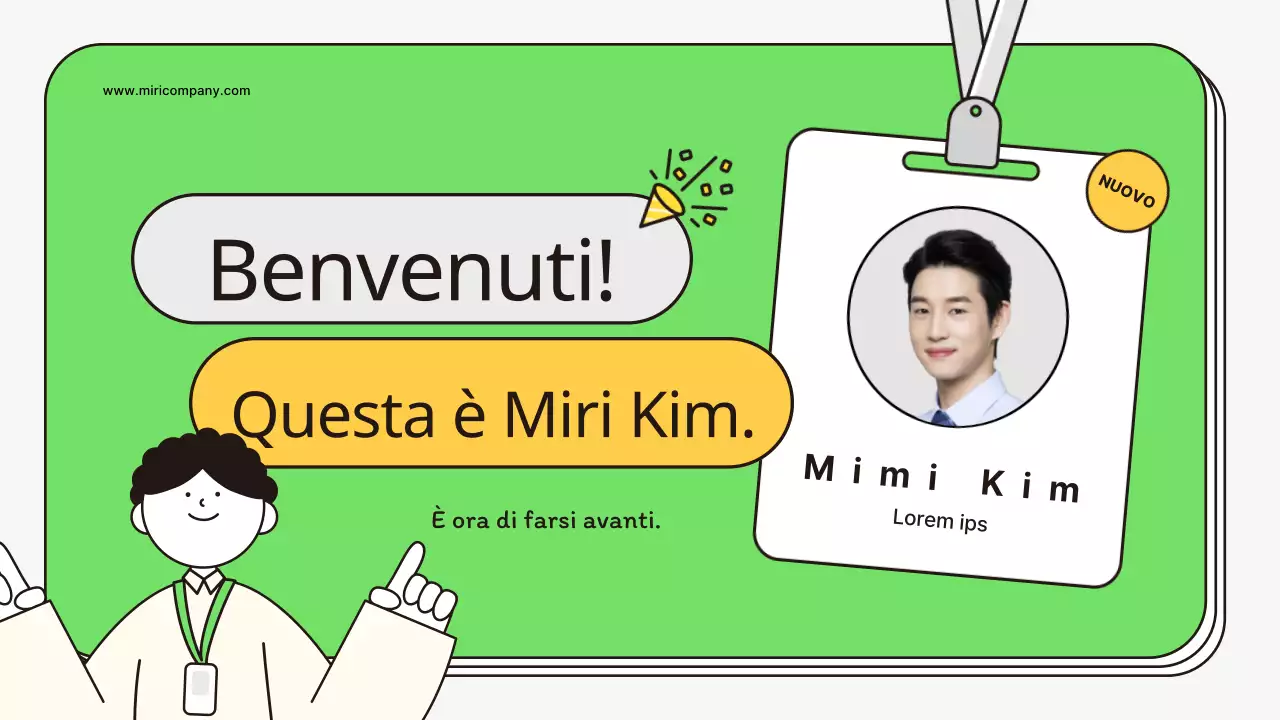 Una lettera di presentazione kitsch per nuove assunzioni in giallo e chartreuse