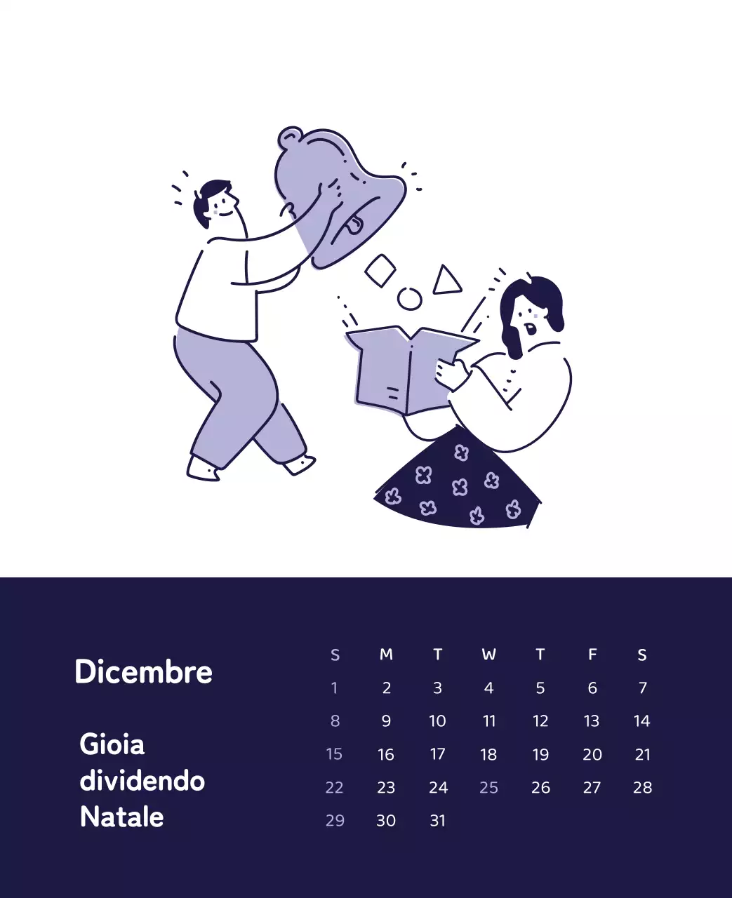 Un calendario con illustrazioni colorate ed emozionali