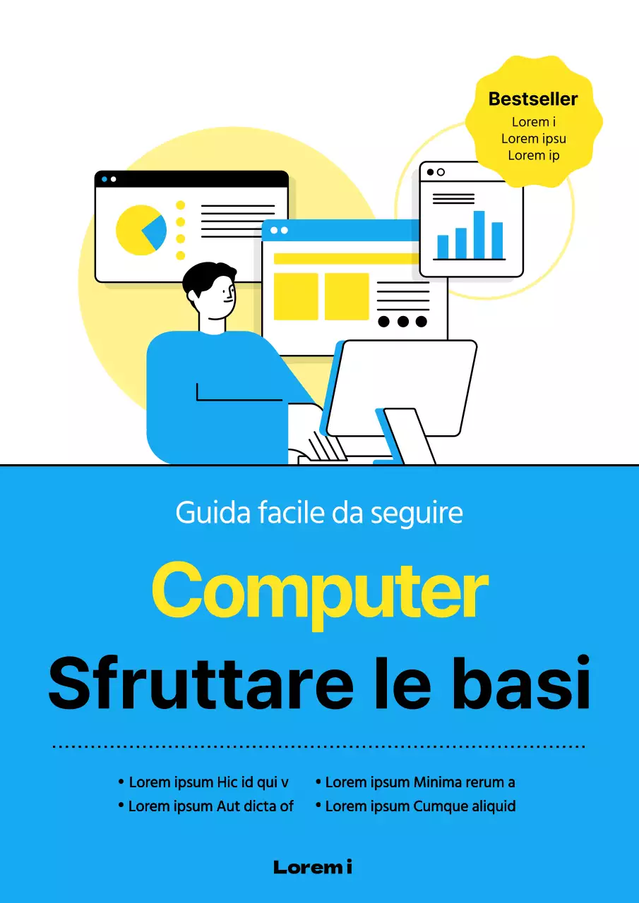Semplici nozioni di base di informatica in blu