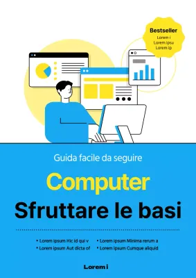 Semplici nozioni di base di informatica in blu