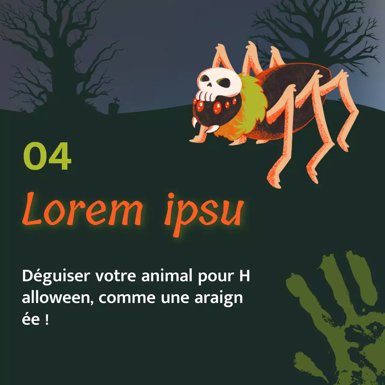 Voici le costume de science-fiction vert et orange pour Halloween