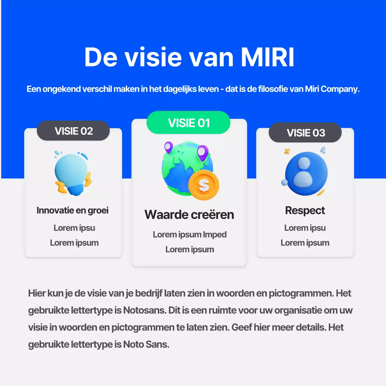 Een eenvoudig blauw en groen bedrijfsprofiel
