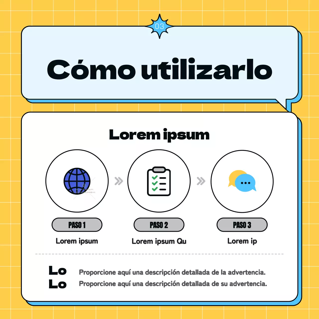 Promover un sencillo centro juvenil amarillo y azul claro