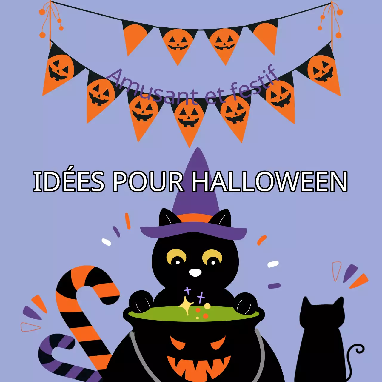 Promouvoir les déguisements d'Halloween en blanc et orange