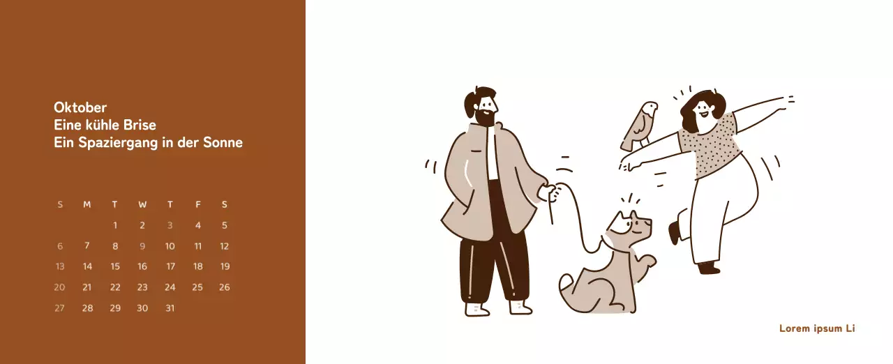 Ein Kalender mit farbenfrohen, emotionalen Illustrationen