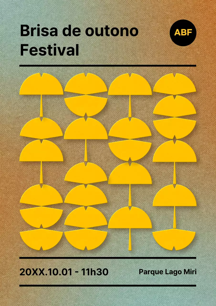 Promover um evento minimalista de outono em tons amarelos e castanhos