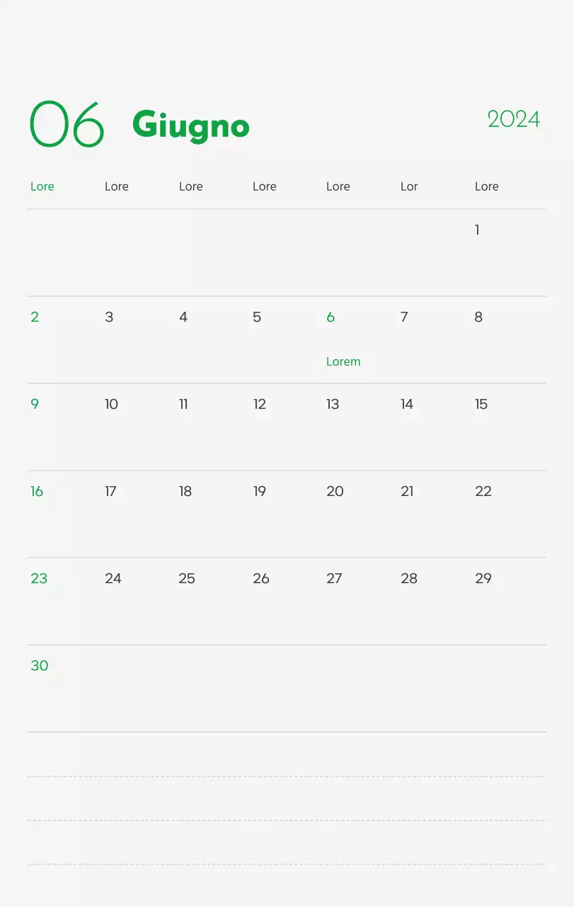 Un calendario con l'immagine di un cucciolo e un simpatico messaggio in verde.