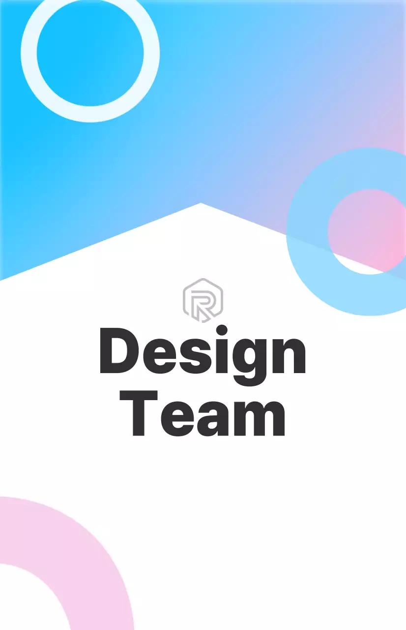 흰색, 컬러 조합의 깔끔한 느낌의 디자인팀 부서소개 사인