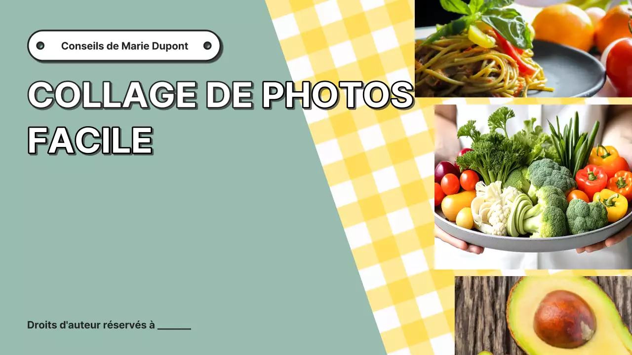 Proposition de collage de photos tendance en blanc et jaune