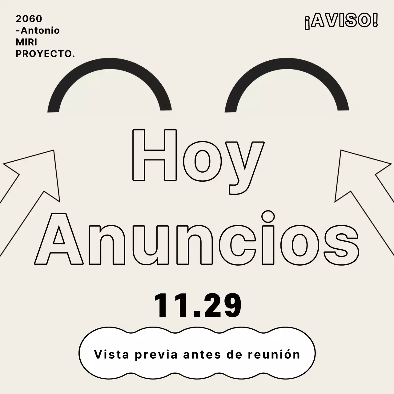 Convocatorias de reuniones a la última en colores beige y arco iris