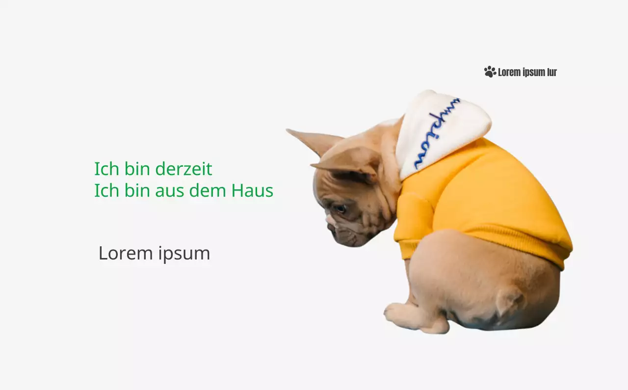 Ein Kalender mit einem Bild eines Welpen und einer niedlichen Botschaft in grünen Akzenten