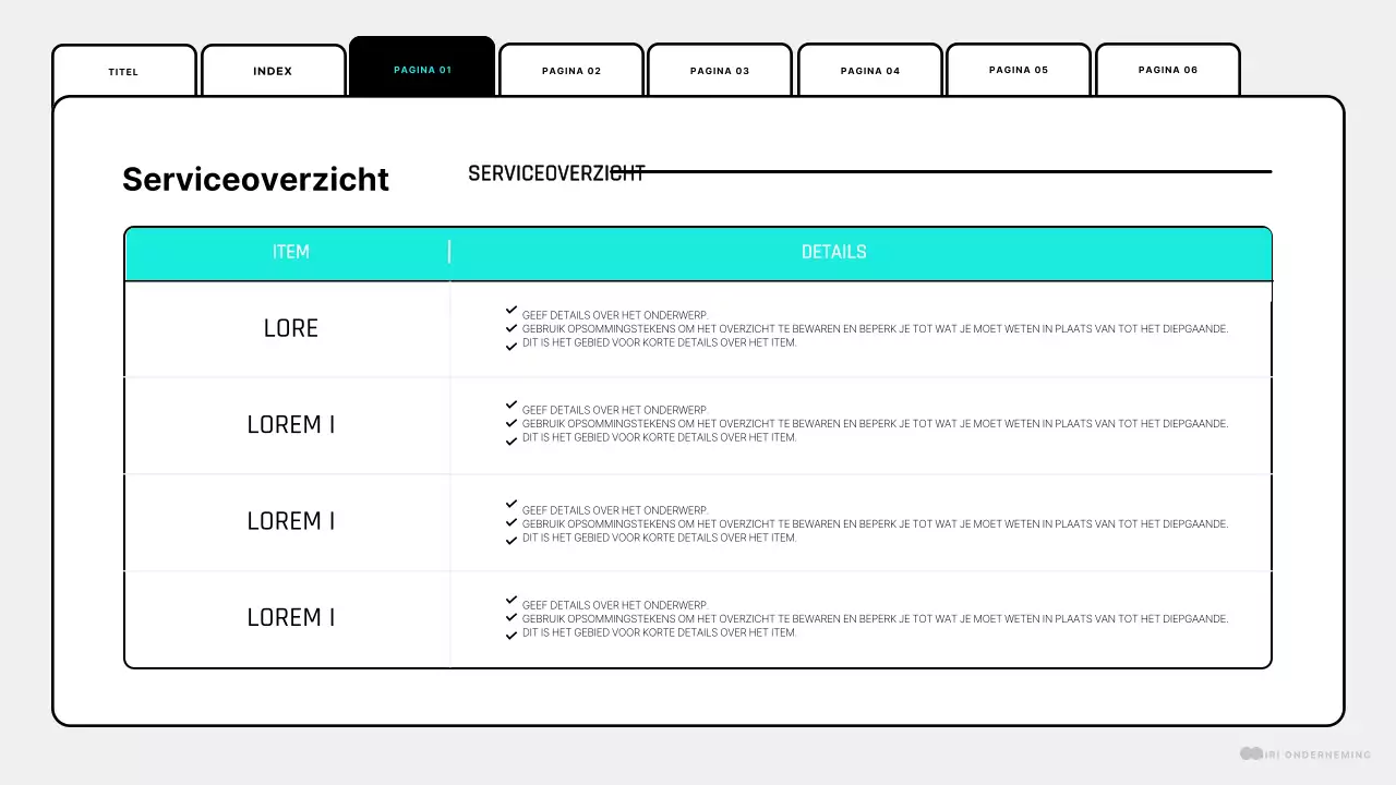 Een eenvoudig ontwerp voor een mintwitte webpagina