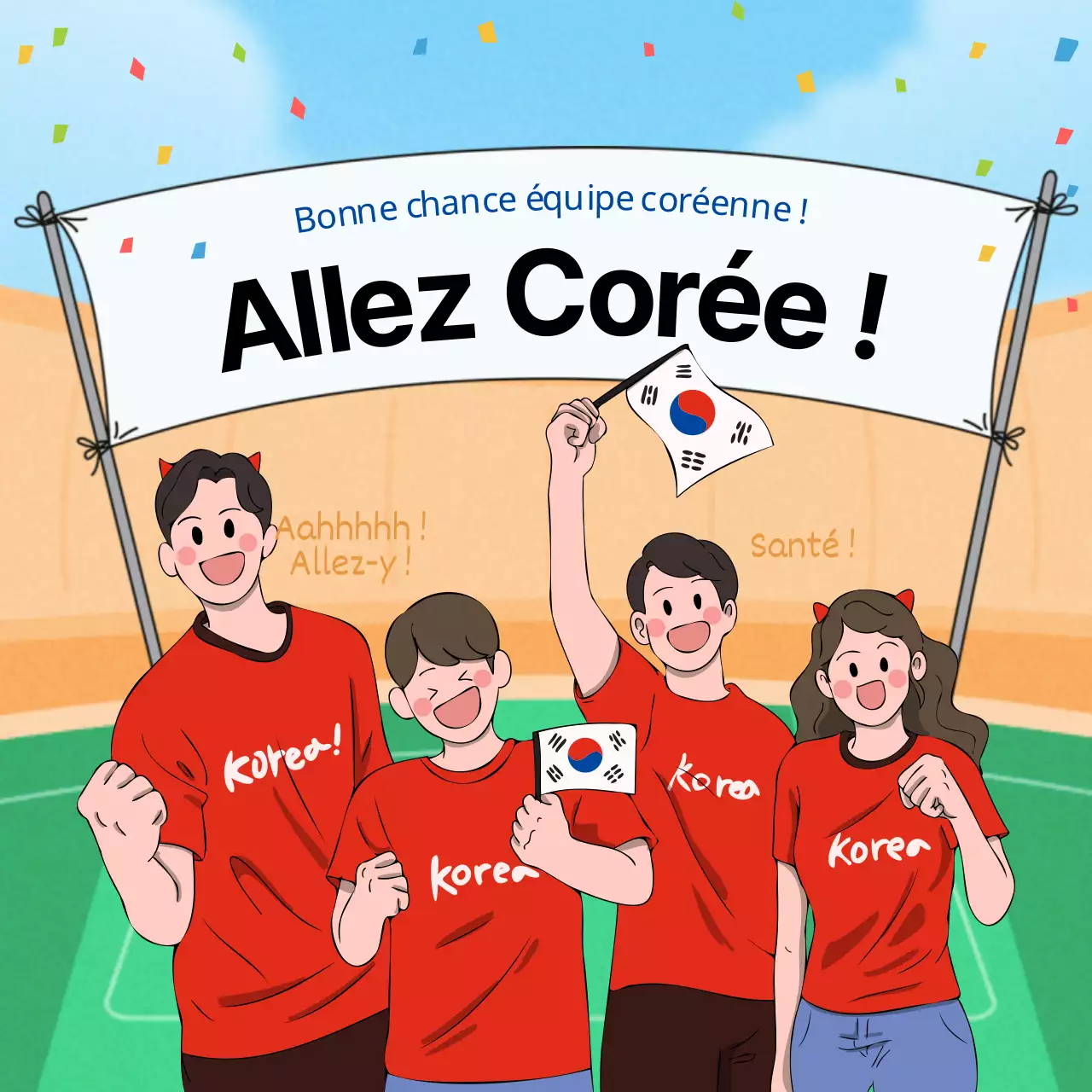 Messages de soutien en rouge