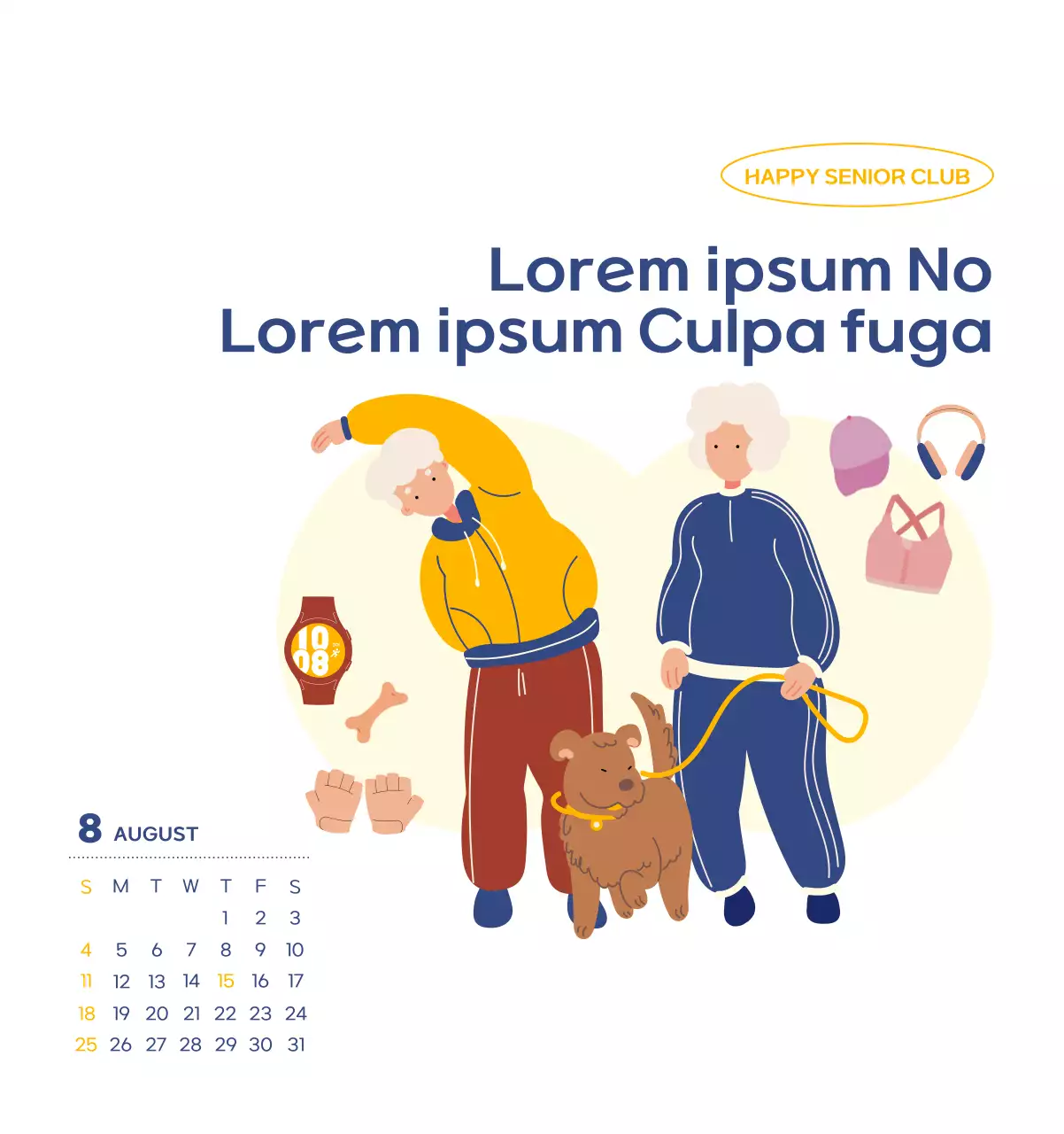 Work calendar with beautiful illustrations