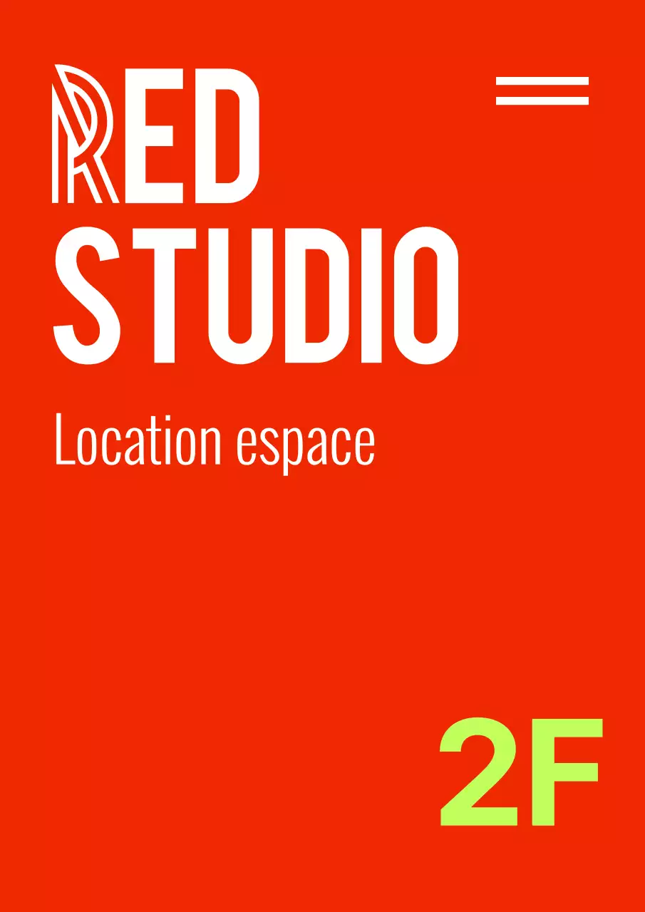 Support d'information sur le sol du studio de location rouge
