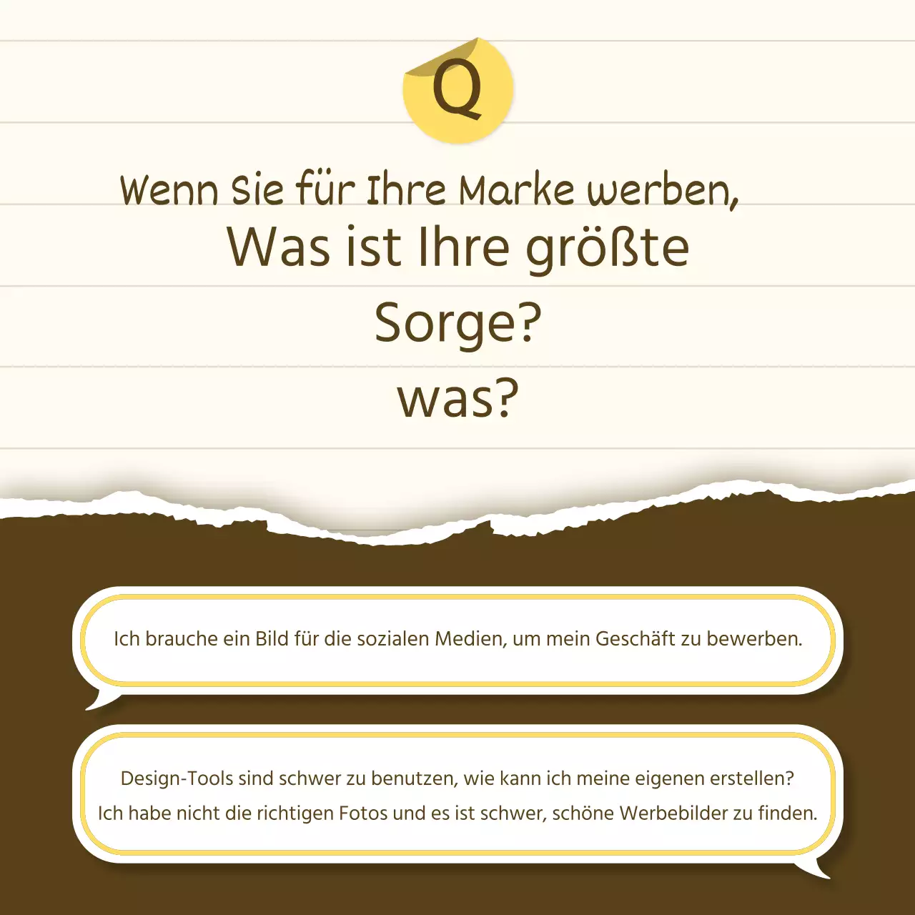 Eine einfache Storytelling-Produktpräsentation in Gelb und Beige