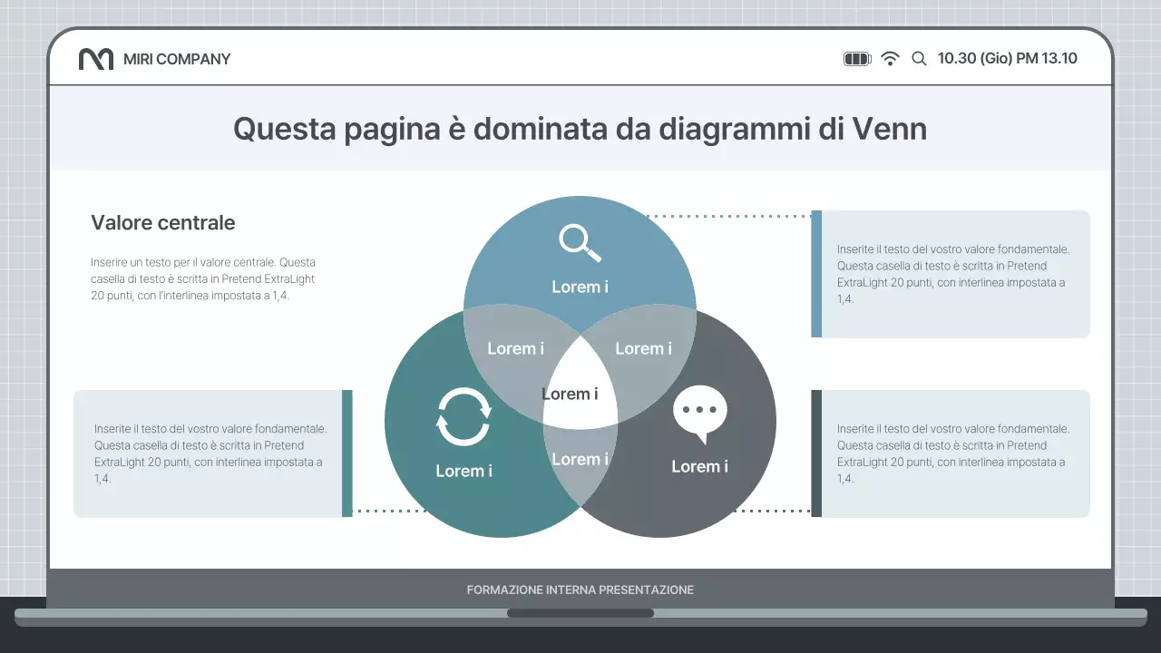 Semplice presentazione di formazione interna in azzurro e grigio