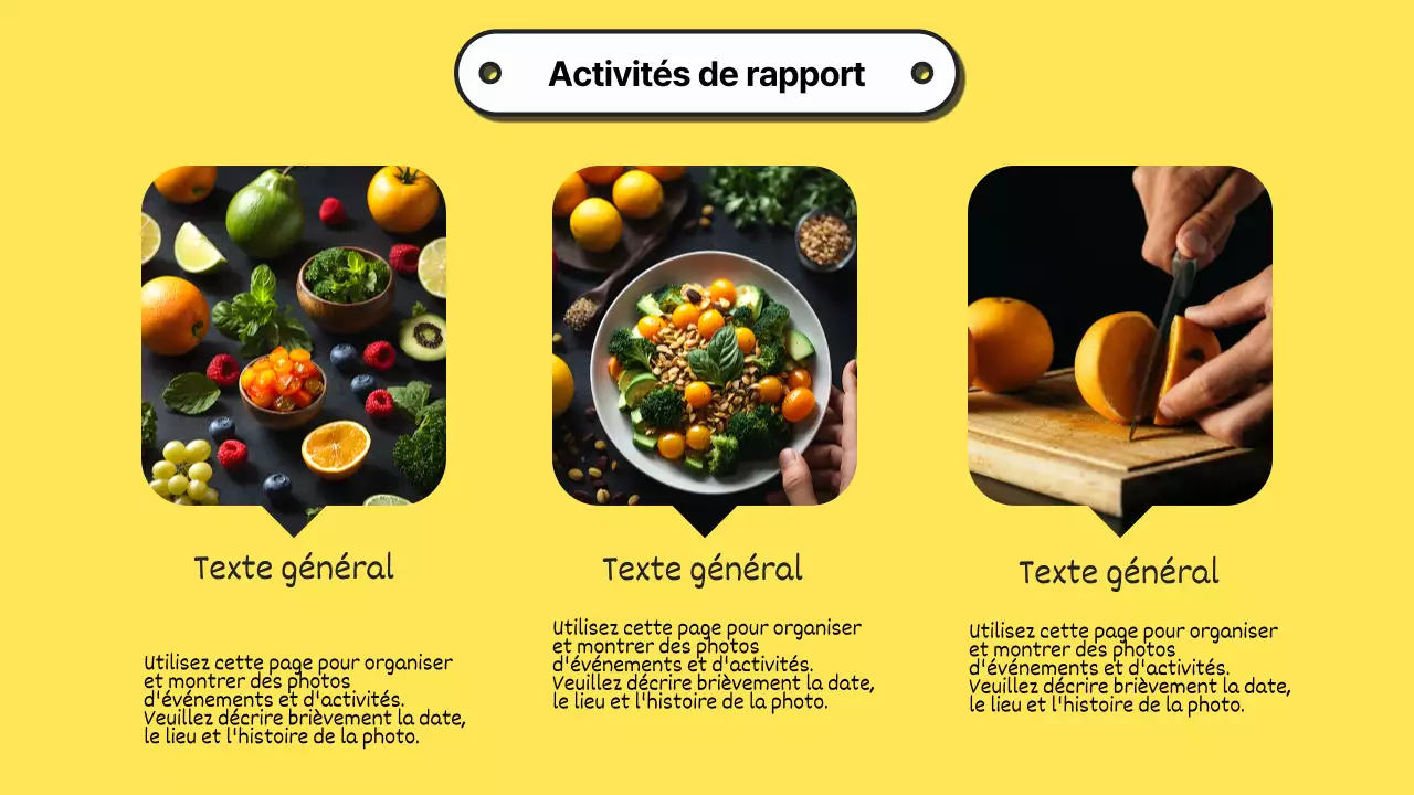 Proposition de collage de photos tendance en blanc et jaune