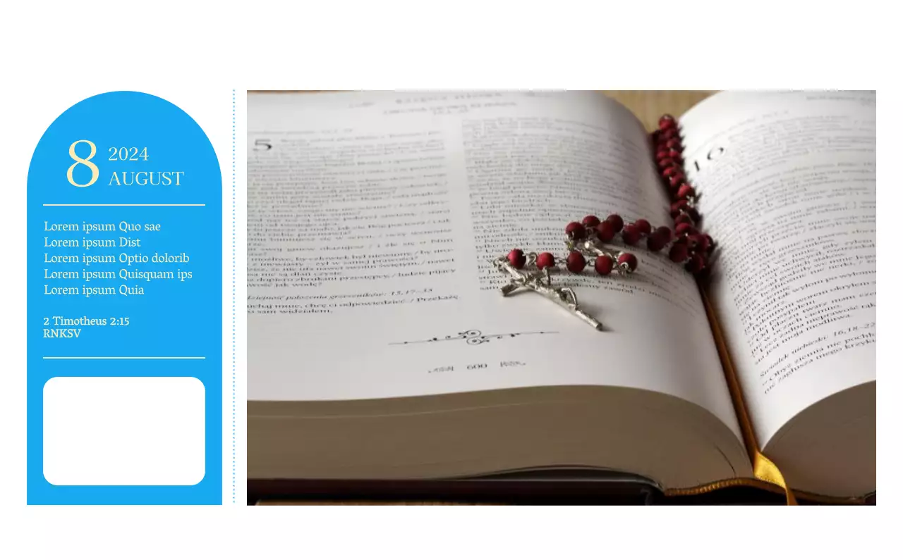 Blaues modernes Konzept Kirchenkalender