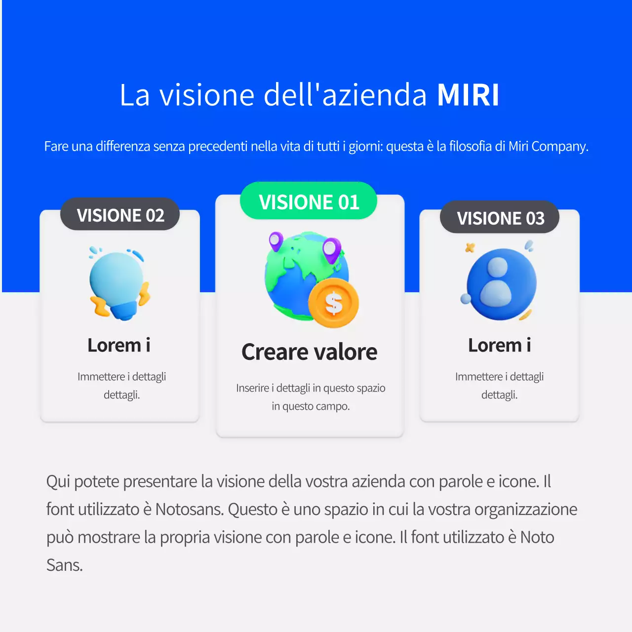 Un semplice profilo aziendale blu e verde