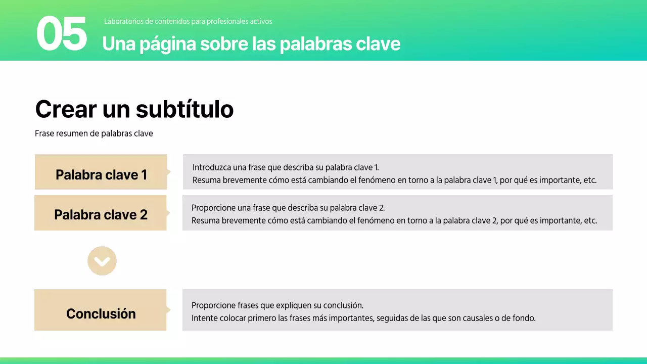 Una variedad de informes de diseño en una moderna combinación de colores menta y beige