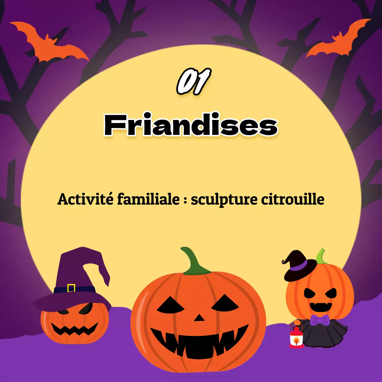 Décor d'Halloween fantaisiste en orange et noir