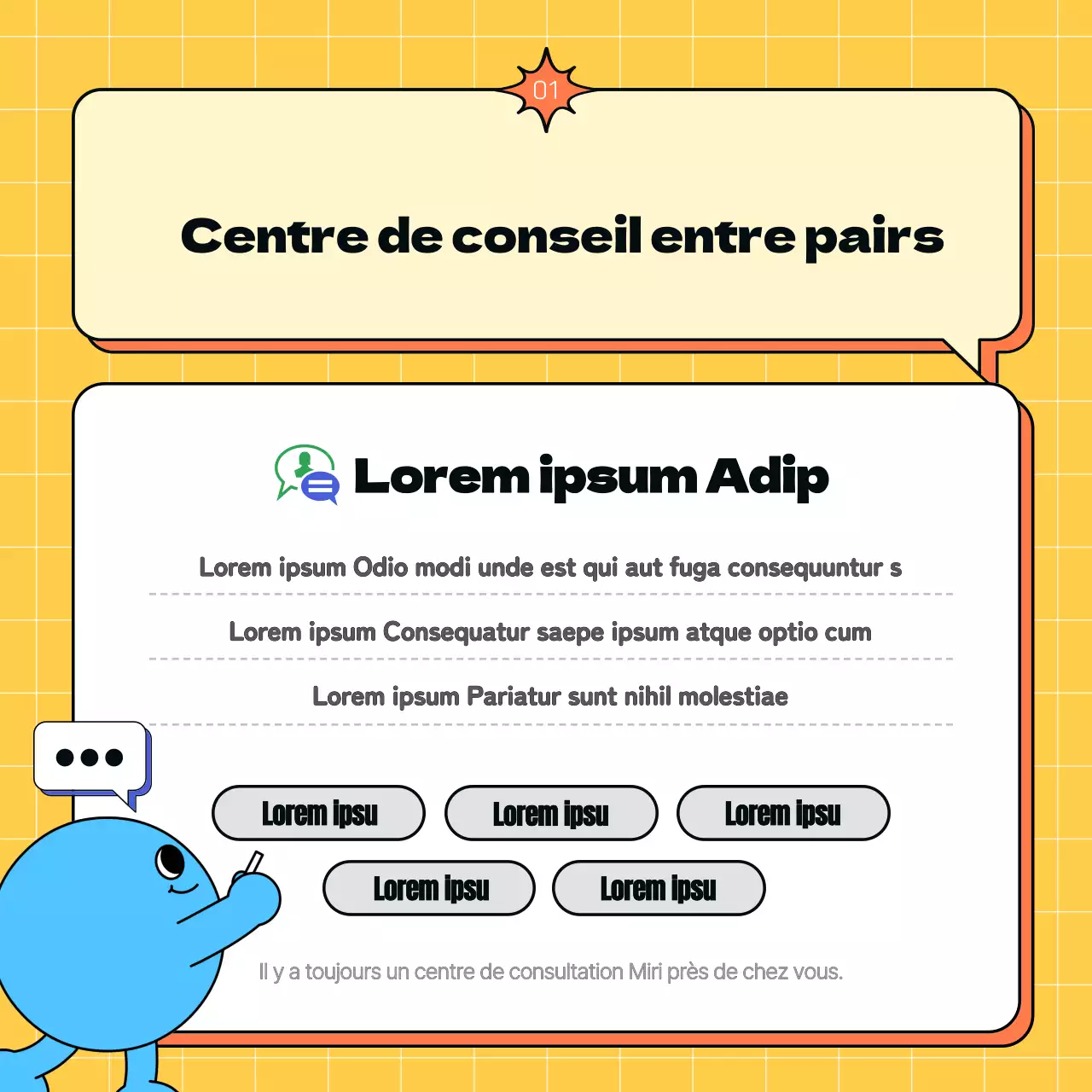 Promouvoir un centre de jeunesse simple, jaune et bleu clair