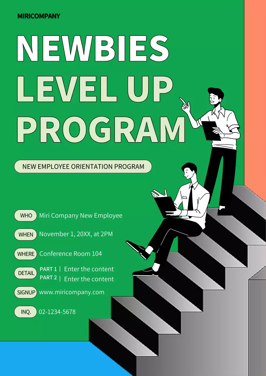 Green Modern Orientation Announcement Poster