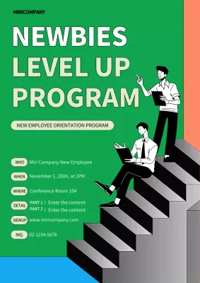 Green Modern Orientation Announcement Poster