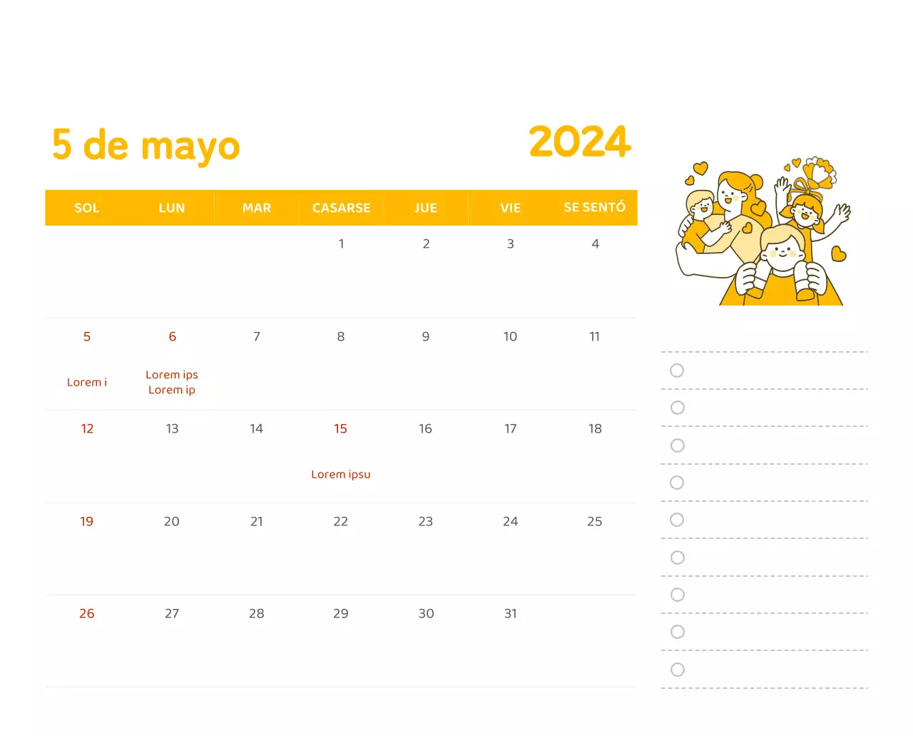 Un calendario con ilustraciones llenas de color y emoción