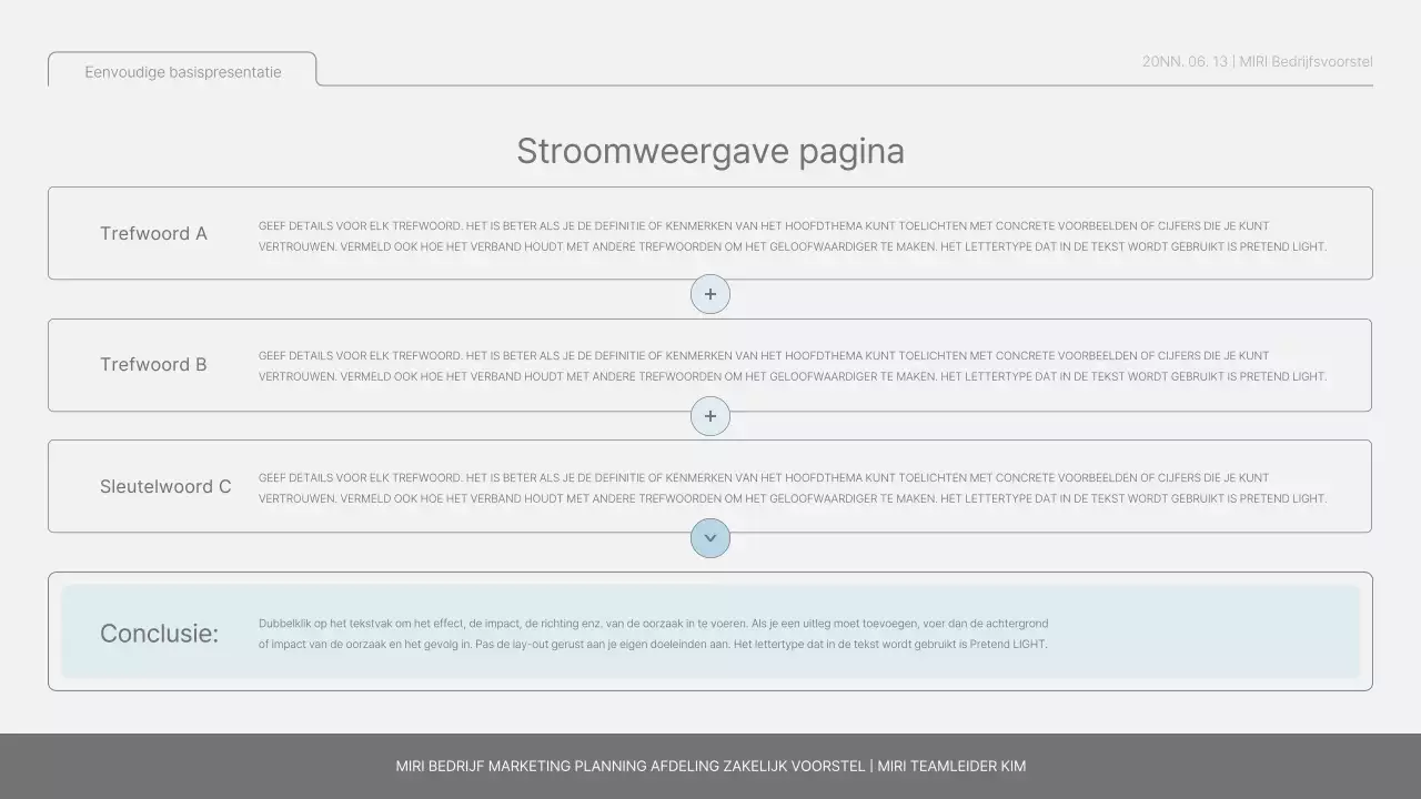 Eenvoudig basisrapport in lichtblauw en lichtgroen