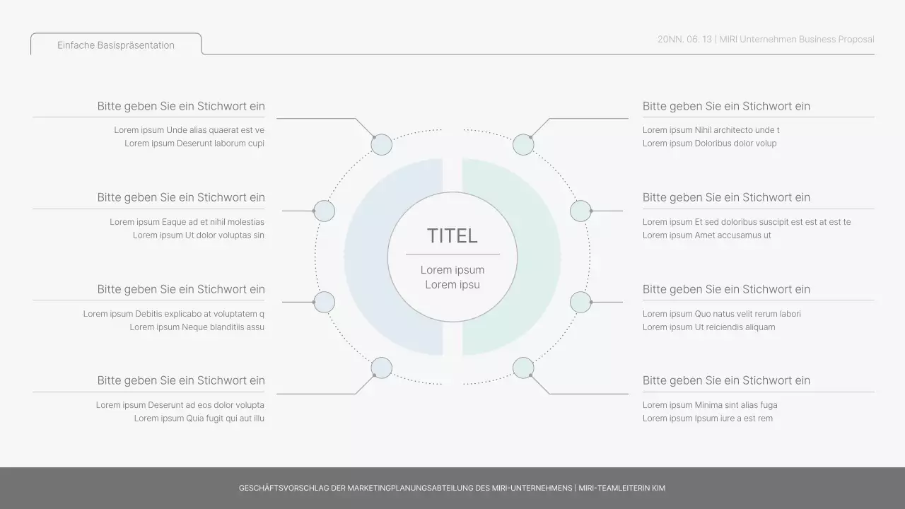 Einfacher Basisbericht in Hellblau und Hellgrün