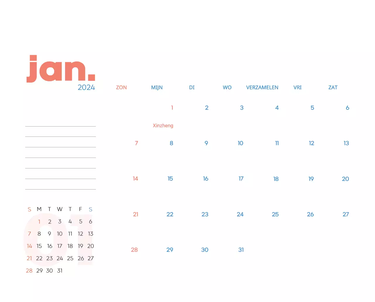 Werkkalender met prachtige illustraties