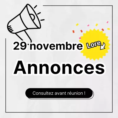Annonce simple d'une réunion d'un club noir