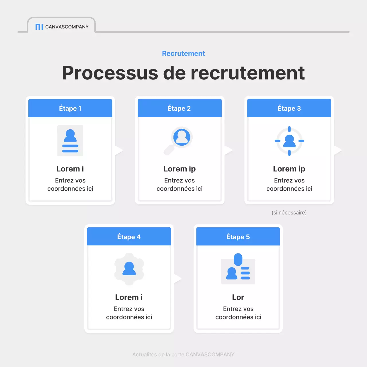 Une simple annonce d'emploi d'entreprise en bleu et gris