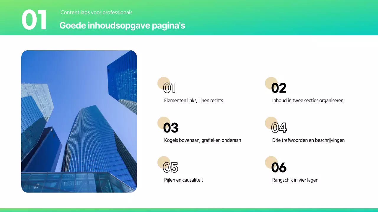 Een verscheidenheid aan lay-out rapporten in een trendy mint en beige kleurenschema