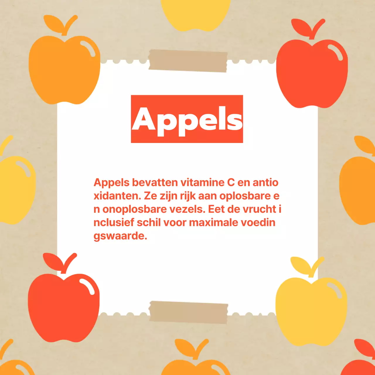 Promoot klassieke herfstvruchten in geel en oranje