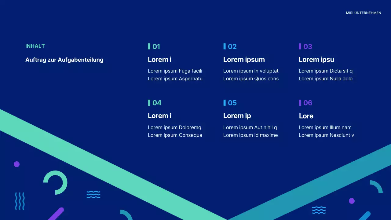 Ein einfacher blauer und mintfarbener Performance-Share-Sitzungsbericht