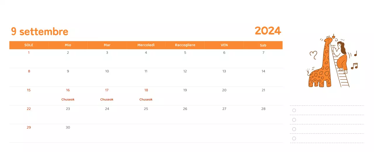 Un calendario con illustrazioni colorate ed emozionali