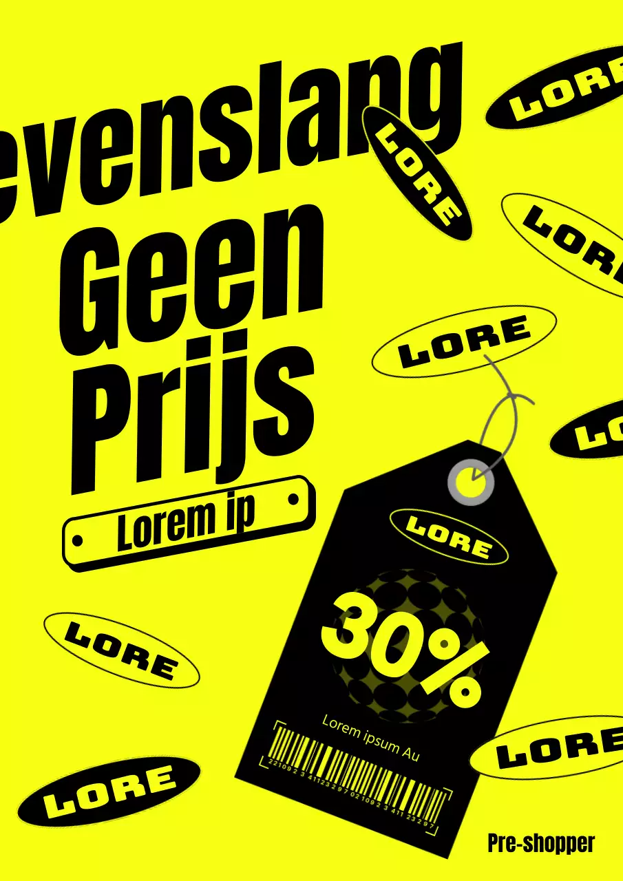 Promoot kortingen in beperkte oplage met een knal zwart en geel