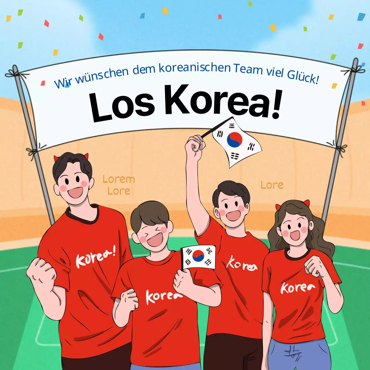 Rot gefärbte unterstützende Beiträge