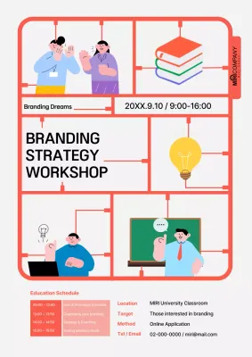 Orange Modern Branding Workshop Promotion Poster