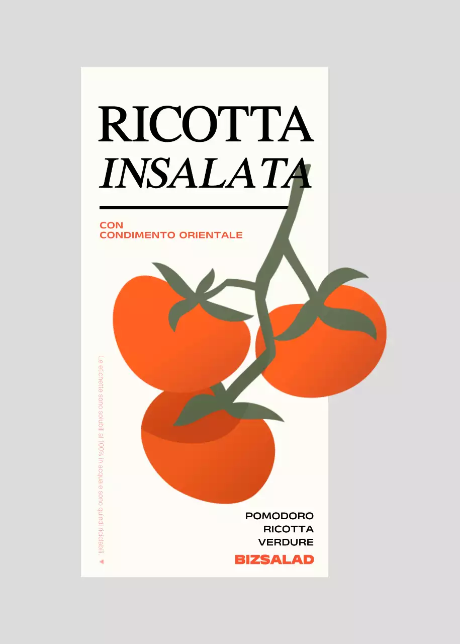 Etichette per insalata con illustrazioni di verdure verdi e rosse