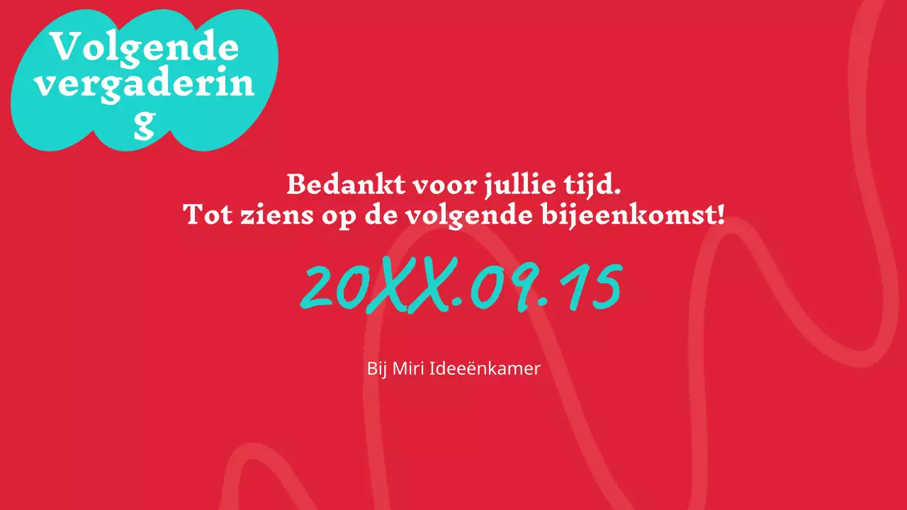 Rood en mint on-trend marketingnotulenrapport
