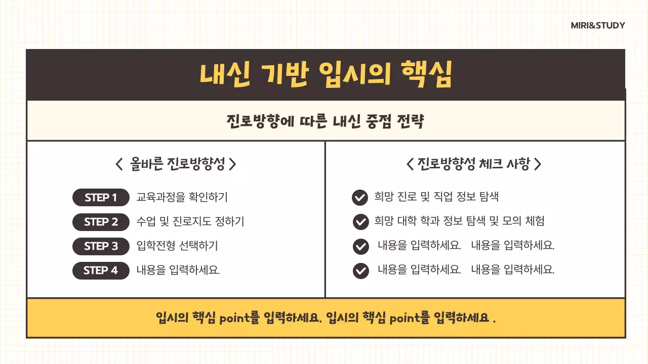노랑배경의 트렌드한 입시설명회 강의자료