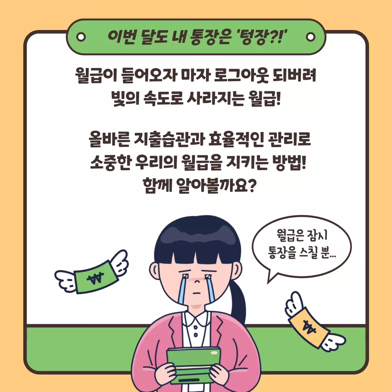 노랑과 연두색의 심플한 월급 재테크 안내서