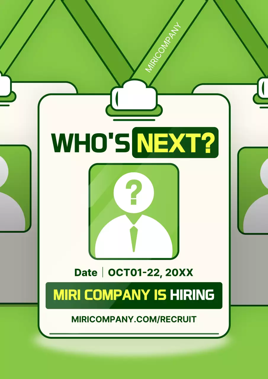 Green Modern Hiring Announcement Poster